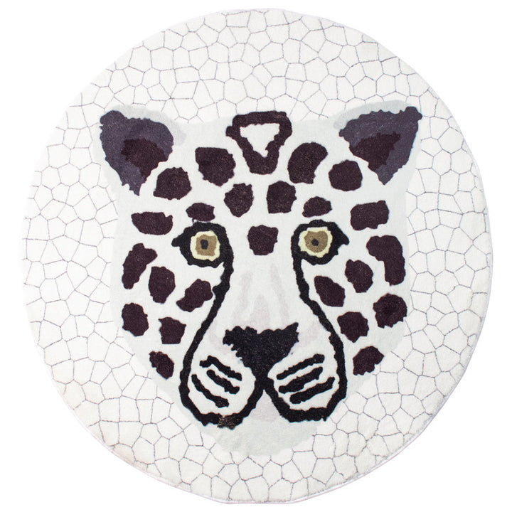 Beef Decor Rug with handcrafted leopard head motif