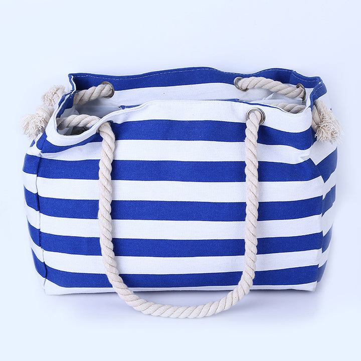 Spacious and Stylish Beach Bag with Maritime Stripe Pattern Stornfield