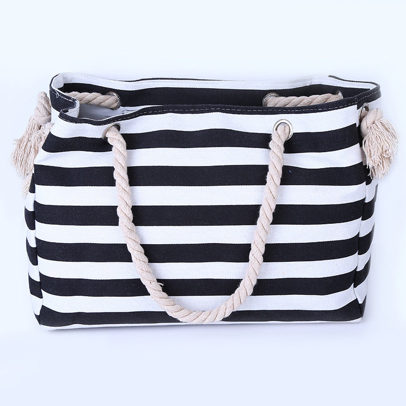 Spacious and Stylish Beach Bag with Maritime Stripe Pattern Stornfield