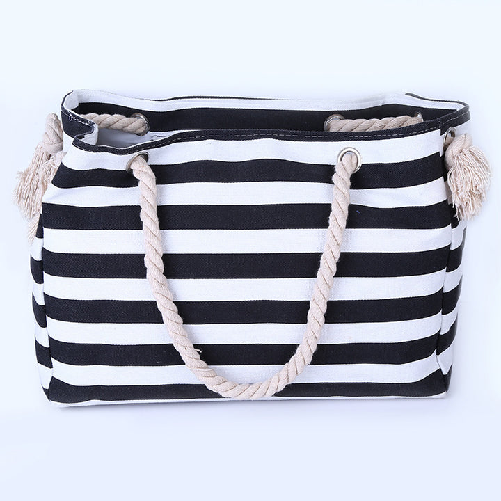 Spacious and Stylish Beach Bag with Maritime Stripe Pattern Stornfield