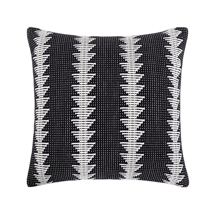 Decorative woven cushion cover with ethnic jacquard, tassels and concealed zipper Stornfield
