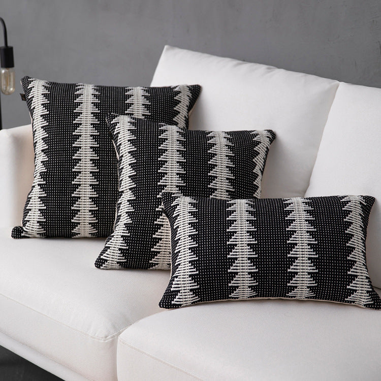 Decorative woven cushion cover with ethnic jacquard, tassels and concealed zipper Stornfield
