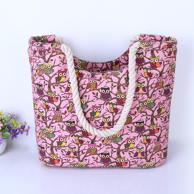 Beach bag with owl pattern Stornfield