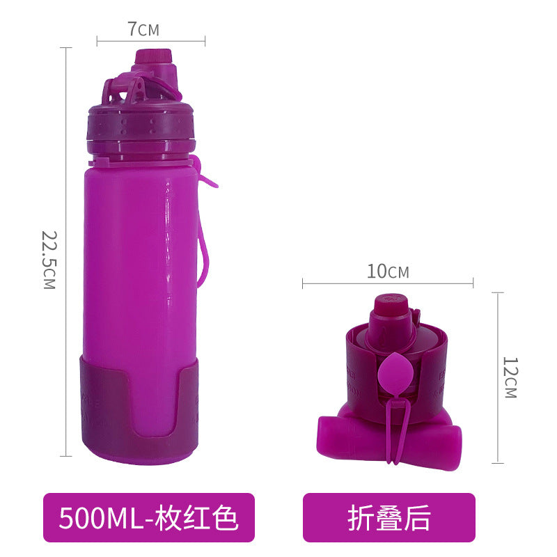 Women's foldable silicone drinking bottle with secure closure Stornfield