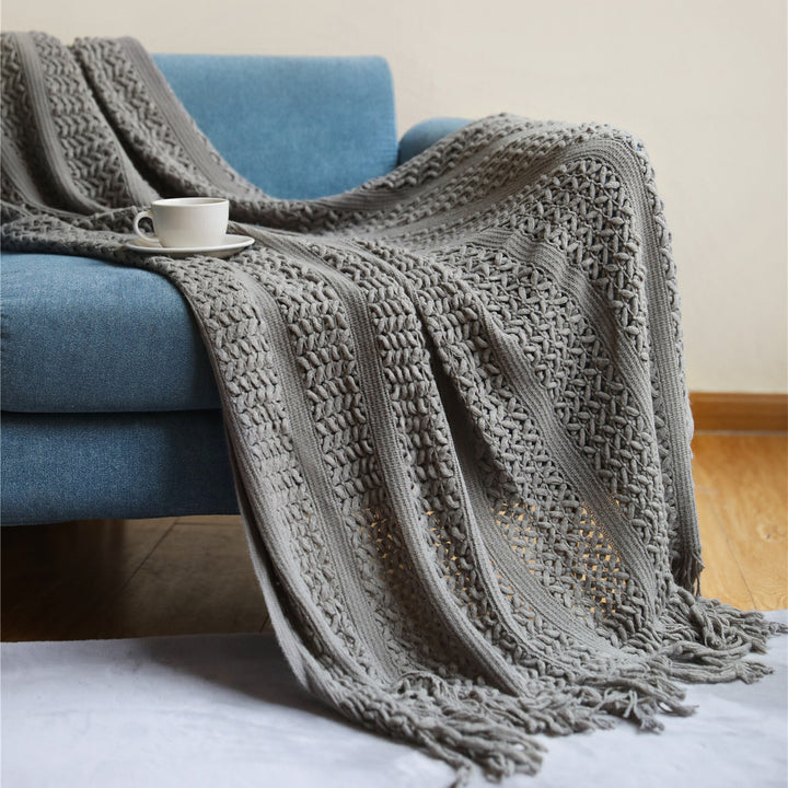 Women's Knit Blanket with Elegant Fringes Stornfield