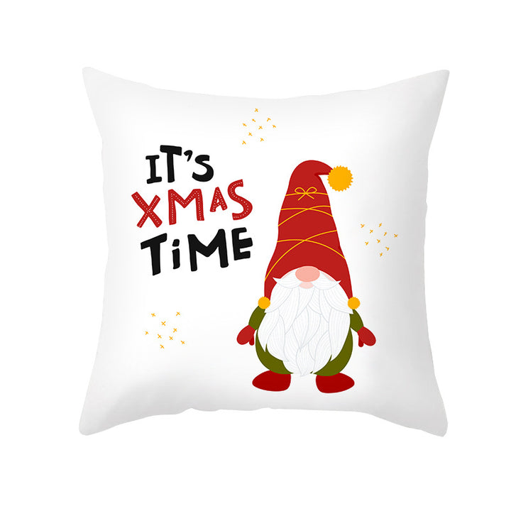 Valentine's Gnome Decorative Throw Pillow Cover with Buffalo Plaid Hat and Heart Garland