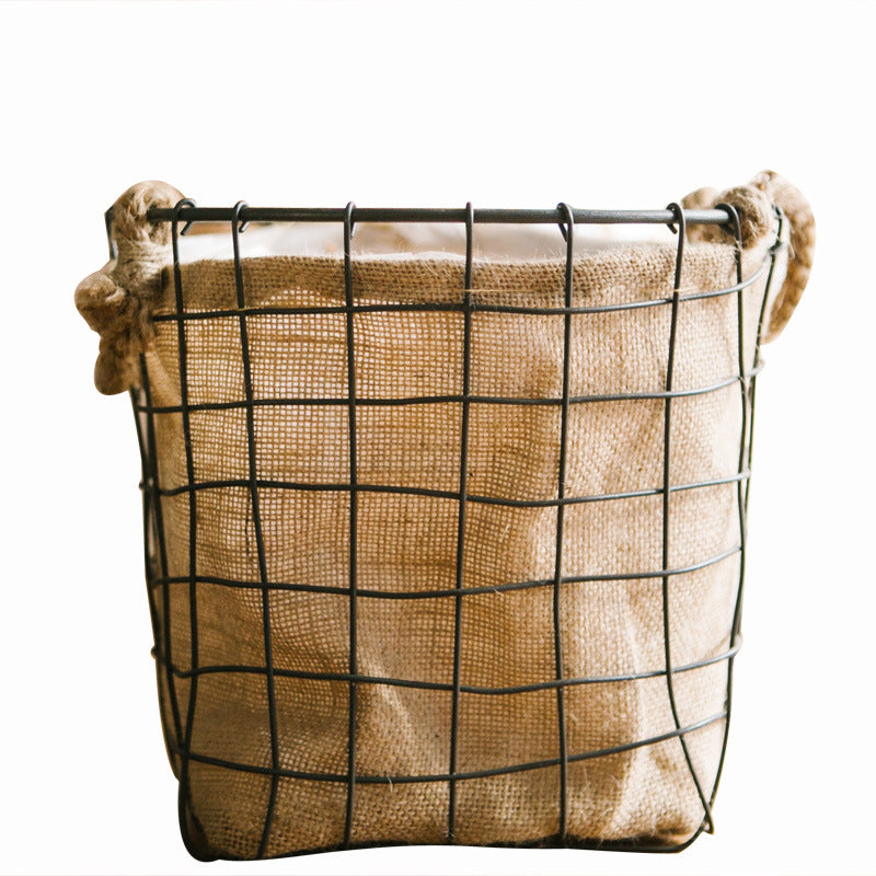 Decorative storage basket with jute lining Stornfield