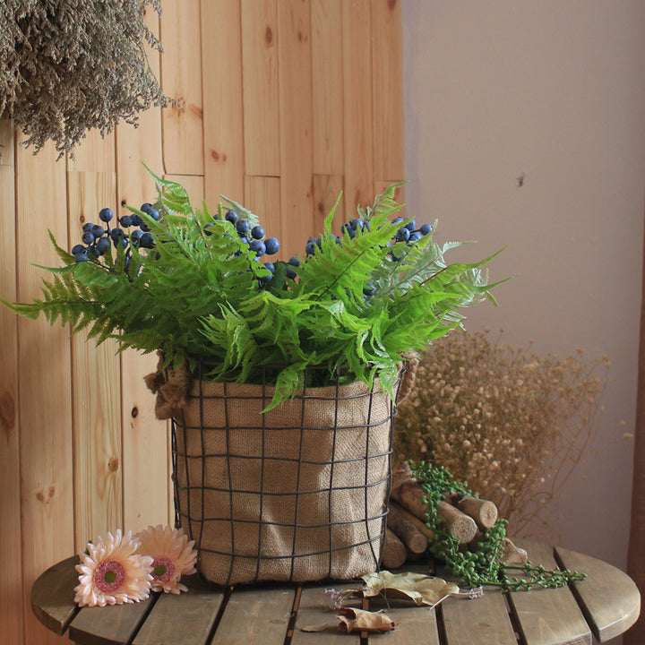Decorative storage basket with jute lining Stornfield