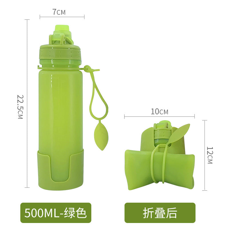 Women's foldable silicone drinking bottle with secure closure Stornfield