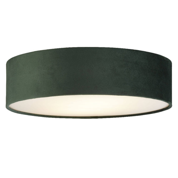 Stornfield | Vintage Round Green Velvet and Opal Lampshade 38cm