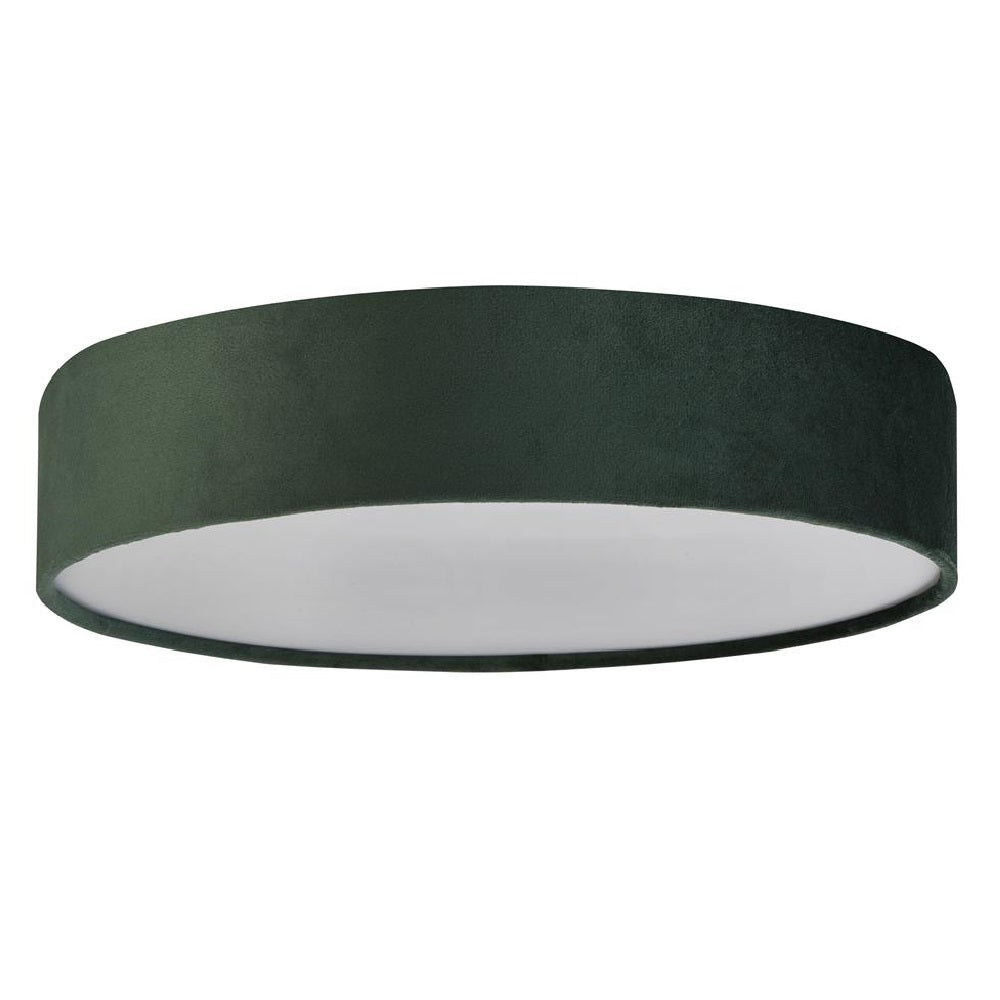 Stornfield | Vintage Round Green Velvet and Opal Lampshade 38cm