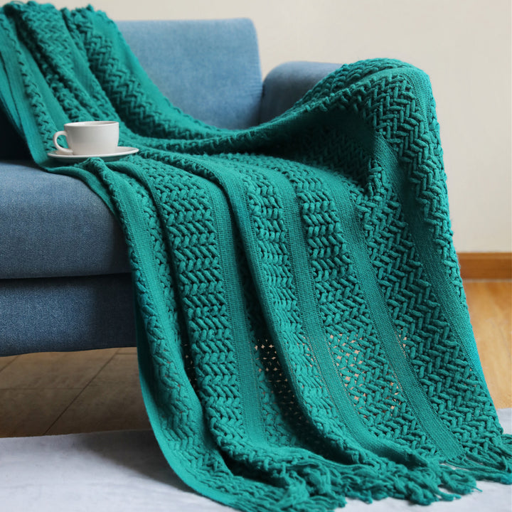 Women's Knit Blanket with Elegant Fringes Stornfield
