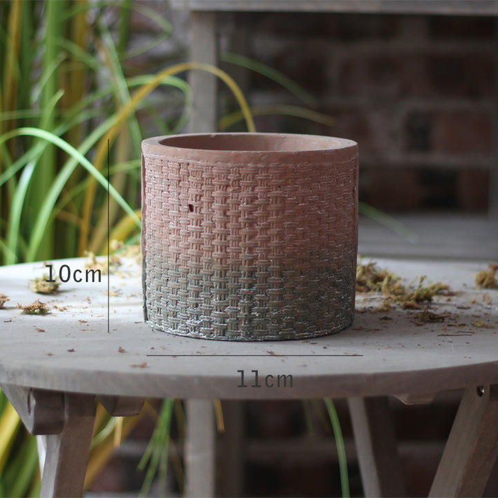 Decorative flower pot with woven design Stornfield
