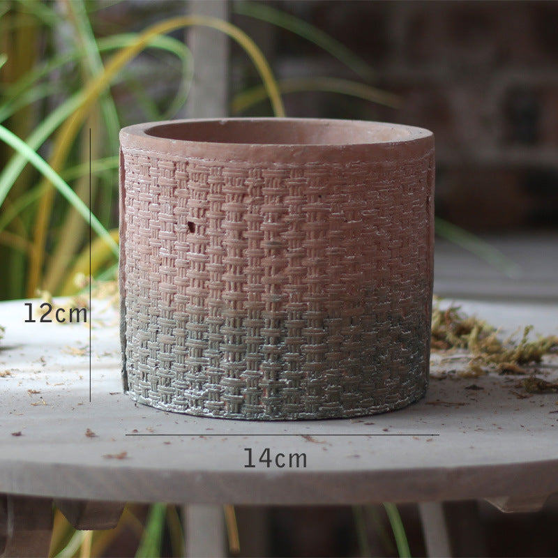 Decorative flower pot with woven design Stornfield