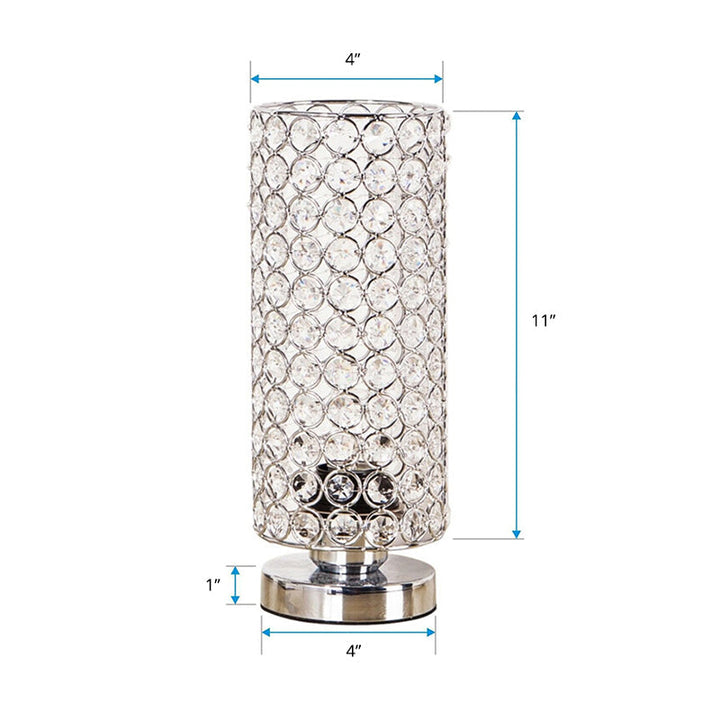 Stornfield | Crystal Table Lamp - Modern Bedside Lamp with Chrome Finish
