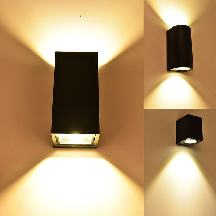 Aluminum Geometric Shaped Wall Sconce Minimalistic Black LED Wall Mount Light for Patio | Stornfield
