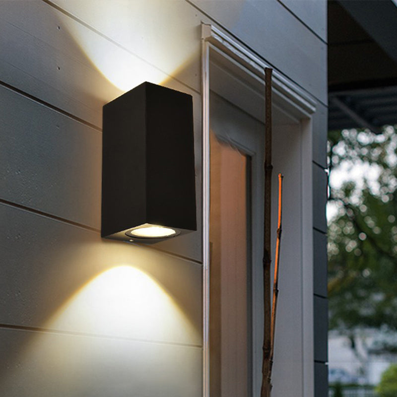 Aluminum Geometric Shaped Wall Sconce Minimalistic Black LED Wall Mount Light for Patio | Stornfield