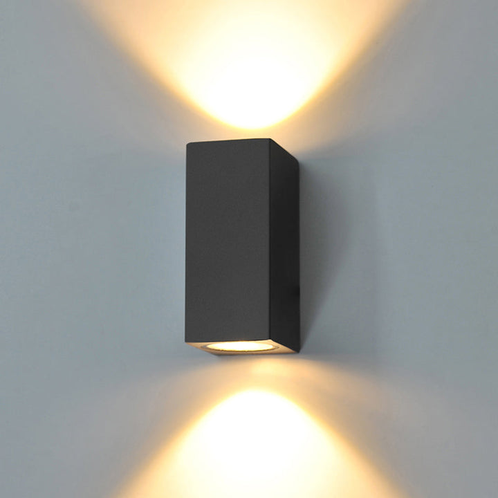 Aluminum Geometric Shaped Wall Sconce Minimalistic Black LED Wall Mount Light for Patio | Stornfield
