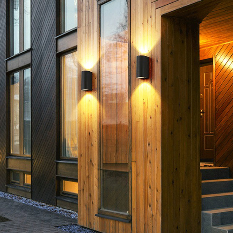 Aluminum Geometric Shaped Wall Sconce Minimalistic Black LED Wall Mount Light for Patio | Stornfield