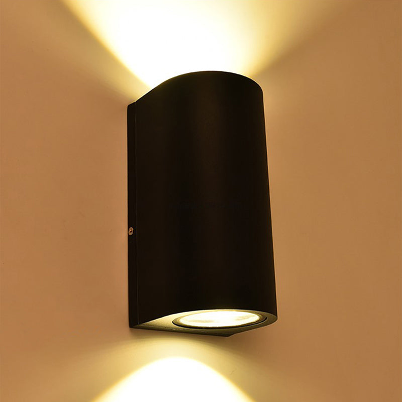 Aluminum Geometric Shaped Wall Sconce Minimalistic Black LED Wall Mount Light for Patio | Stornfield