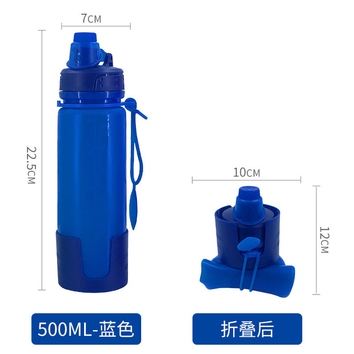 Women's foldable silicone drinking bottle with secure closure Stornfield