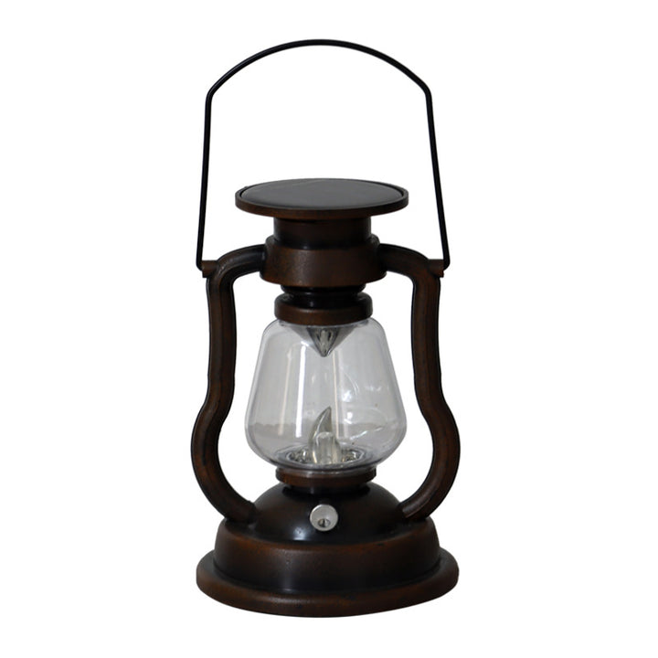 Antique-Inspired Solar LED Lantern With Glass Globe And Metal Handle Stornfield
