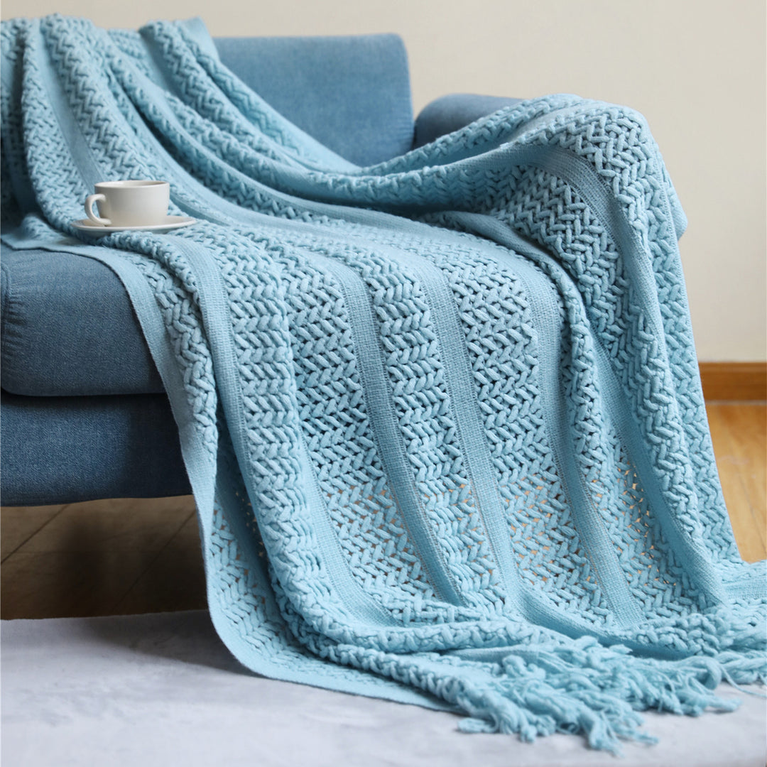 Women's Knit Blanket with Elegant Fringes Stornfield