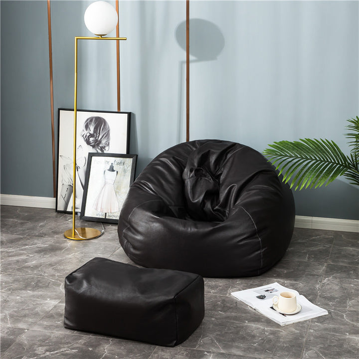 Large bean bag made of easy-care artificial leather with ergonomic back support
