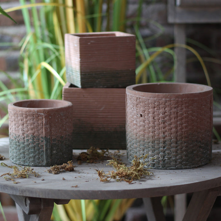 Decorative flower pot with woven design Stornfield