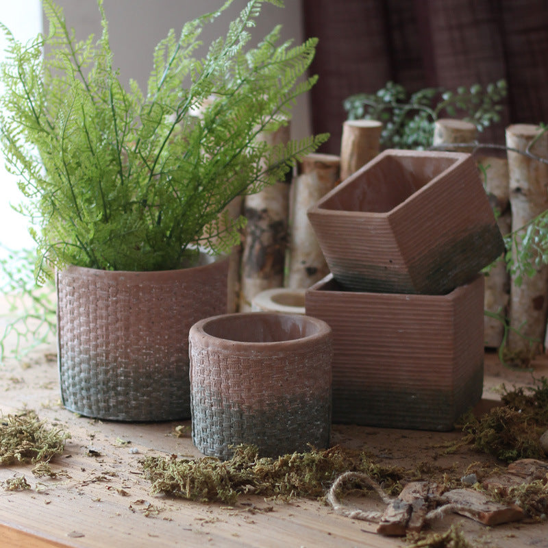 Decorative flower pot with woven design Stornfield
