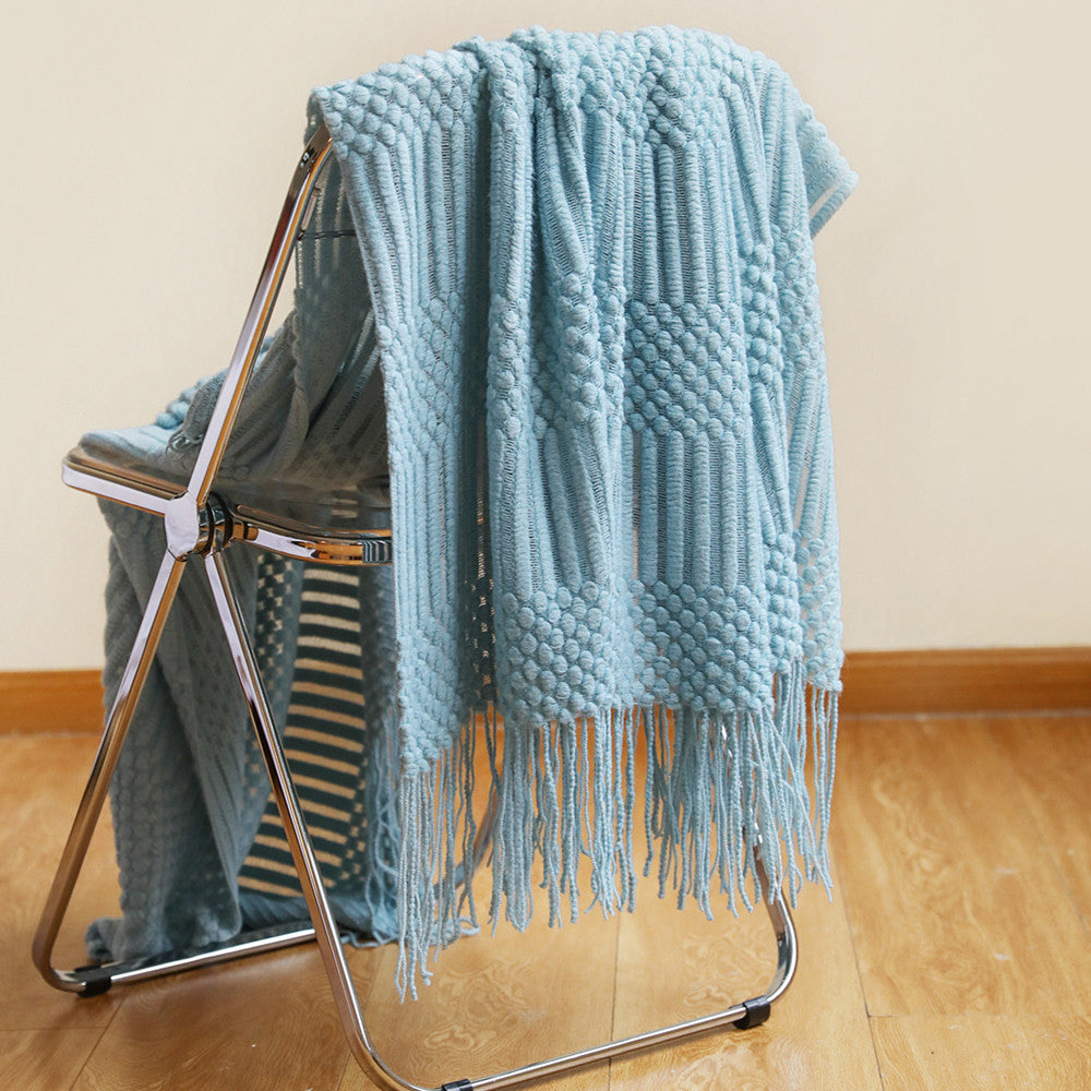 Women's high-quality knitted blanket with textured design Stornfield