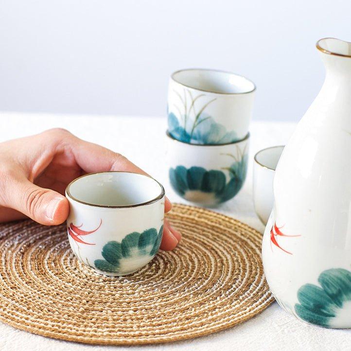 Japanese Handcrafted Goldfish Ceramic Sake Set | Stornfield