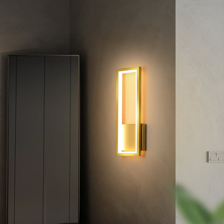 Minimalism Rectangle Wall Sconce Lighting Metal Foyer LED Wall Mount Light Fixture | Stornfield