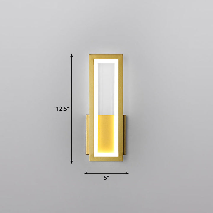 Minimalism Rectangle Wall Sconce Lighting Metal Foyer LED Wall Mount Light Fixture | Stornfield