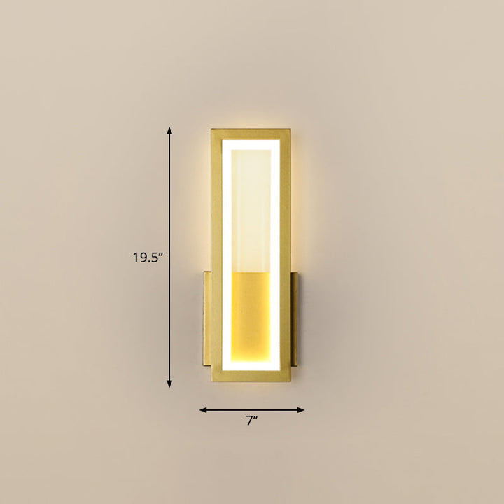 Minimalism Rectangle Wall Sconce Lighting Metal Foyer LED Wall Mount Light Fixture | Stornfield