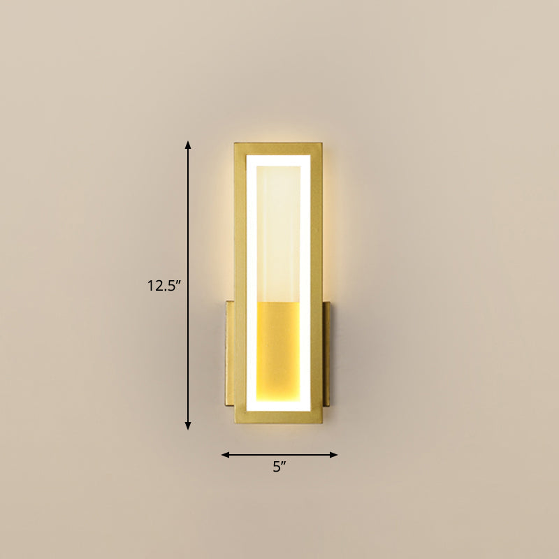 Minimalism Rectangle Wall Sconce Lighting Metal Foyer LED Wall Mount Light Fixture | Stornfield