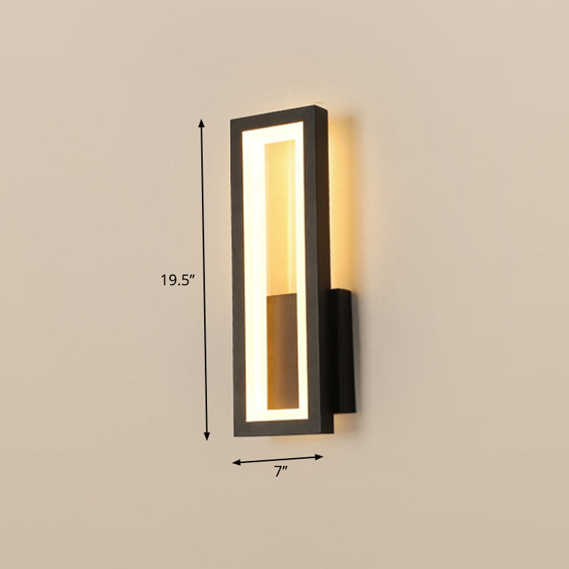 Minimalism Rectangle Wall Sconce Lighting Metal Foyer LED Wall Mount Light Fixture | Stornfield