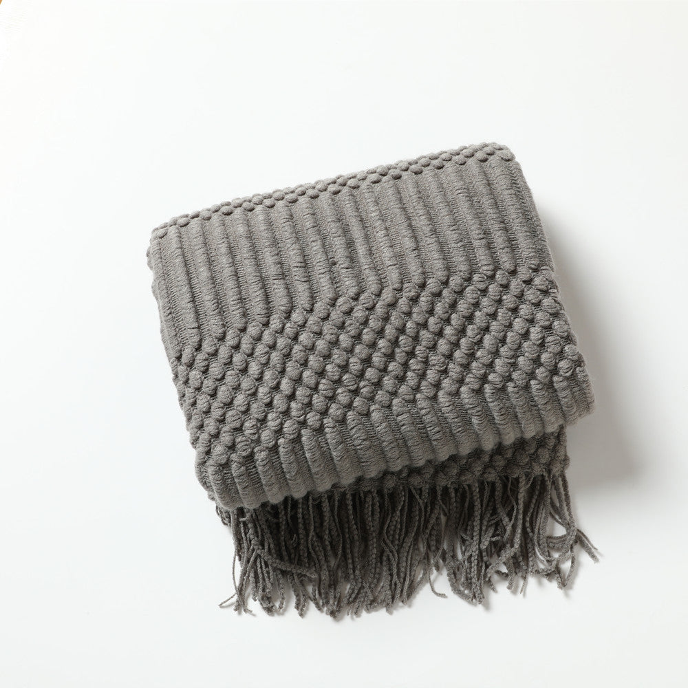 Women's high-quality knitted blanket with textured design Stornfield