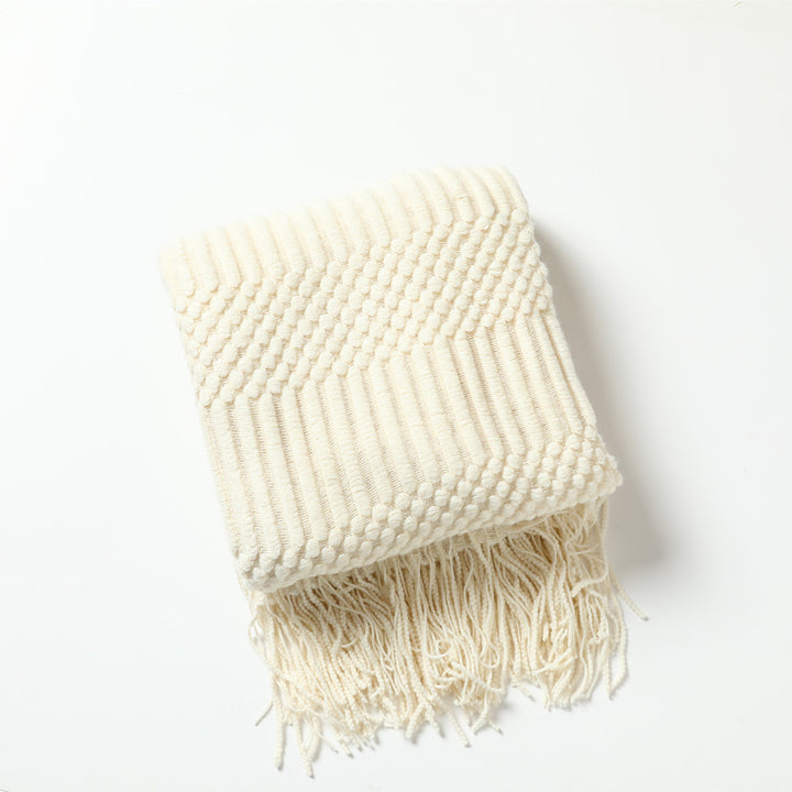Women's high-quality knitted blanket with textured design Stornfield