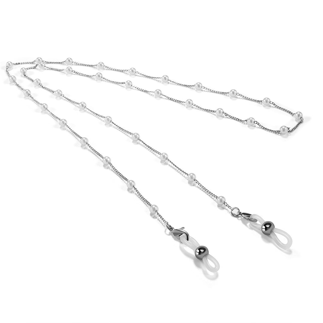 Elegant glasses holder chain with pearls and stainless steel details Stornfield