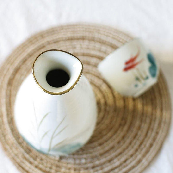 Japanese Handcrafted Goldfish Ceramic Sake Set | Stornfield