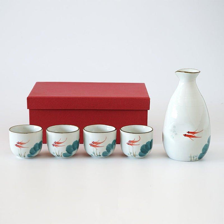 Japanese Handcrafted Goldfish Ceramic Sake Set | Stornfield