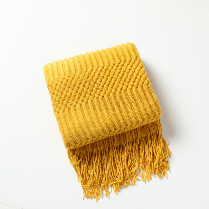 Women's high-quality knitted blanket with textured design Stornfield