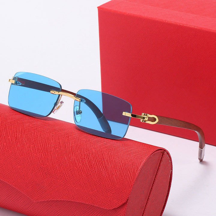 Women elegant rectangular sunglasses with high-quality metal frame and polarized lenses Stornfield