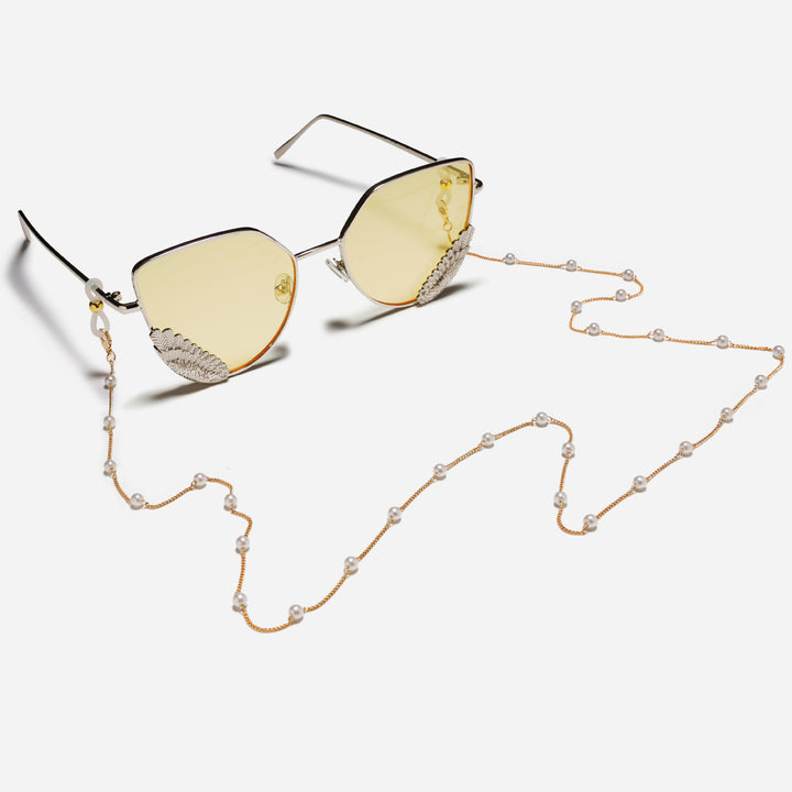 Elegant glasses holder chain with pearls and stainless steel details Stornfield