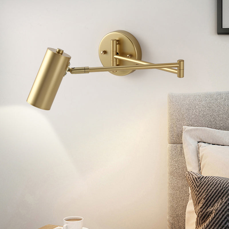 Tubular Bedside Wall Mounted Reading Lamp Metal 1 Bulb Postmodern Wall Light with Extendable Arm | Stornfield