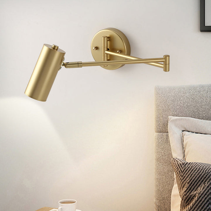 Tubular Bedside Wall Mounted Reading Lamp Metal 1 Bulb Postmodern Wall Light with Extendable Arm | Stornfield