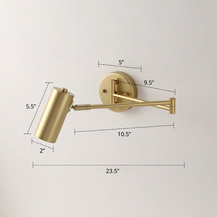Tubular Bedside Wall Mounted Reading Lamp Metal 1 Bulb Postmodern Wall Light with Extendable Arm | Stornfield