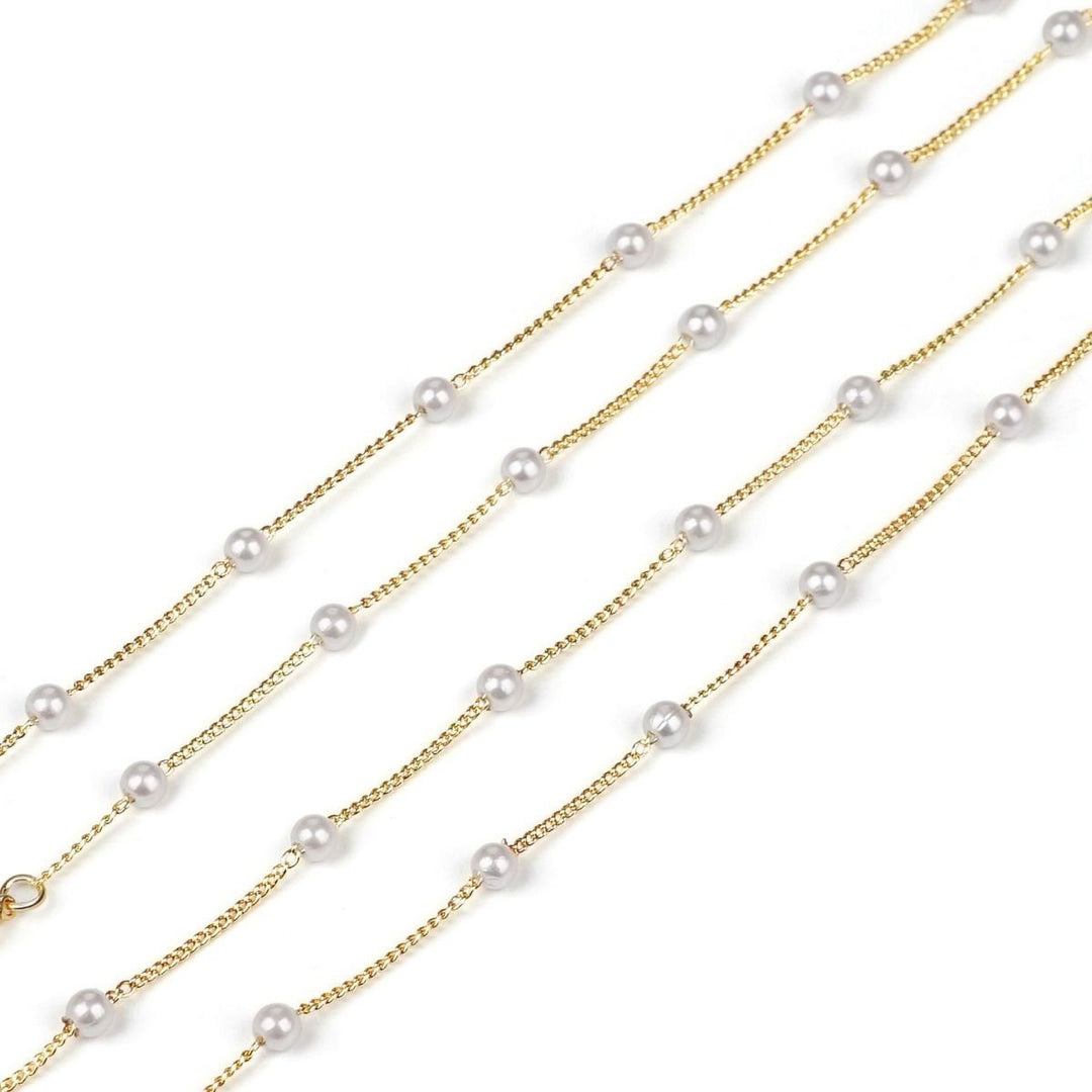 Elegant glasses holder chain with pearls and stainless steel details Stornfield