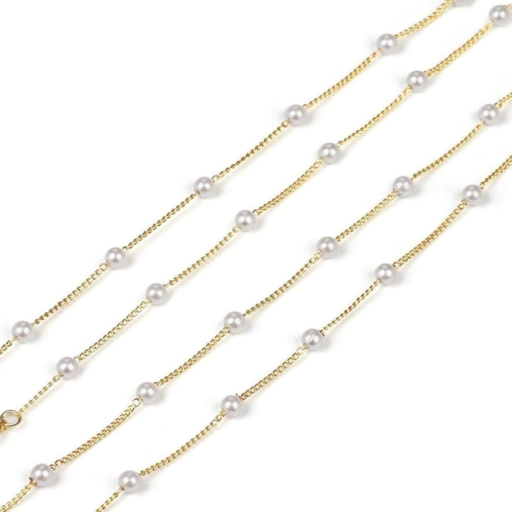 Elegant glasses holder chain with pearls and stainless steel details Stornfield